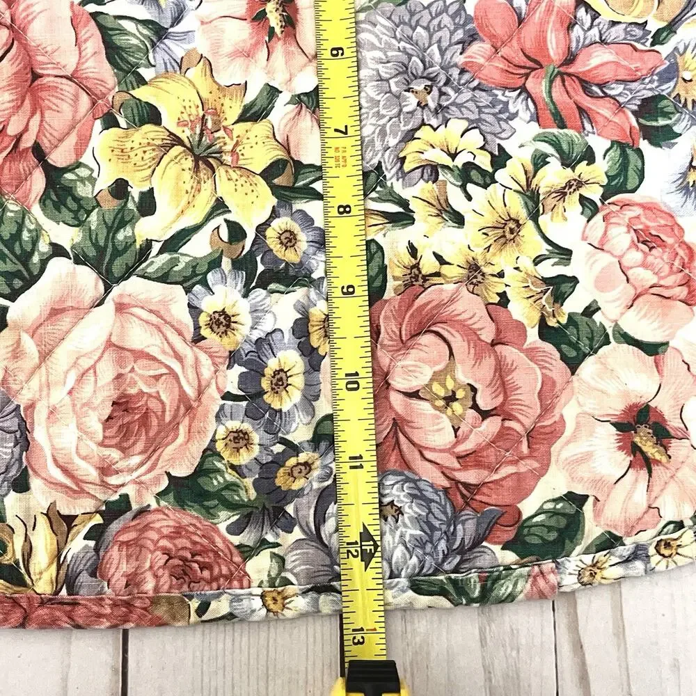 Vintage Floral Oval Placemats Set 5 Cottagecore Shabby Chic Garden